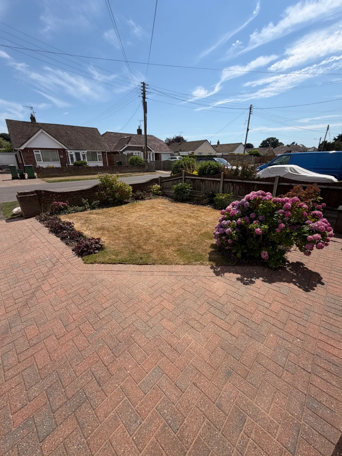 A block-paved driveway cleaned by Coastal Clean in South East Kent